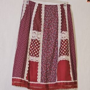 VTG 1970S Patchwork Maxi Skirt By Carefree Fashions Prairiecore Boho,Cottagecore